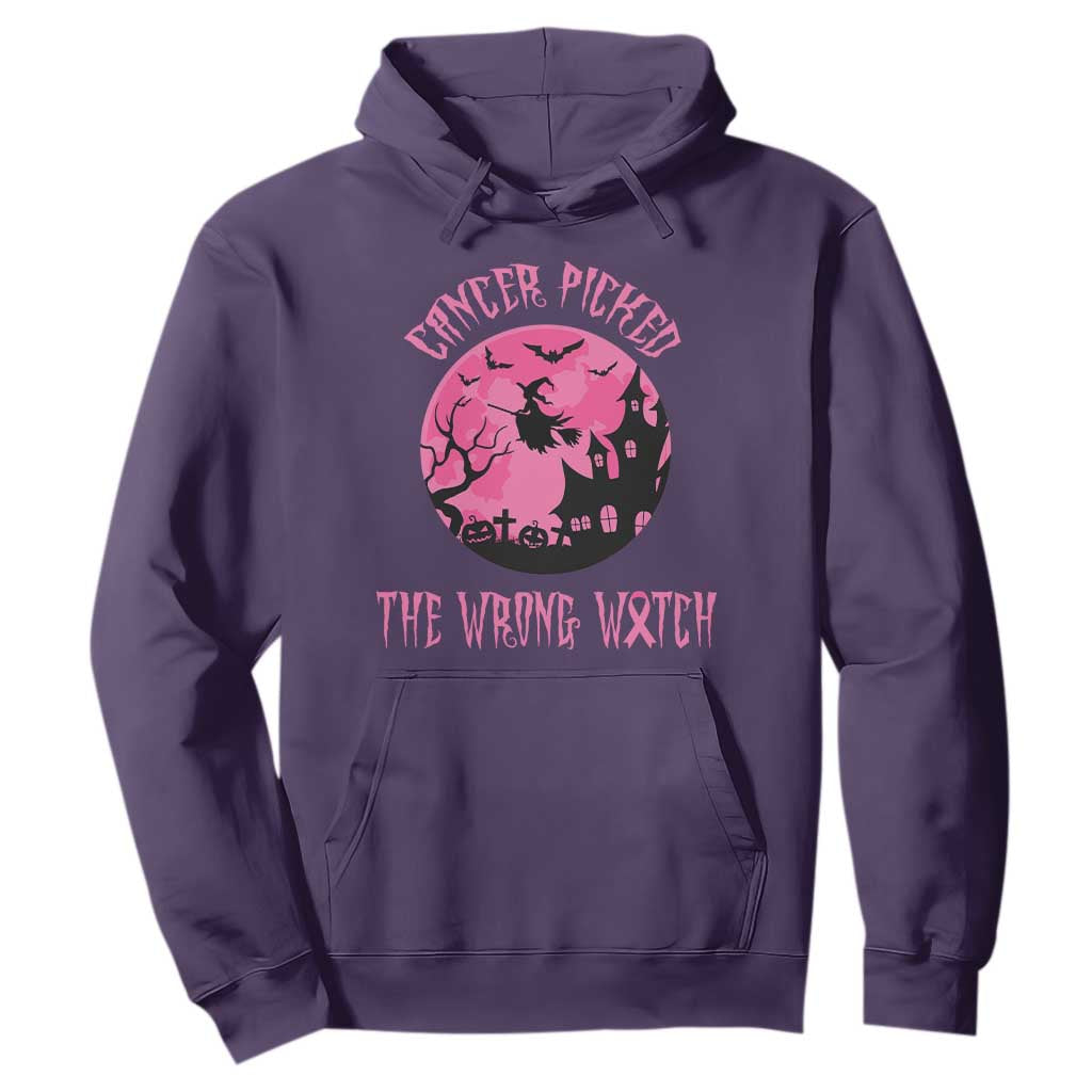 Breast Cancer Halloween Hoodie In October We Wear Pink Witch TS10 Purple Print Your Wear