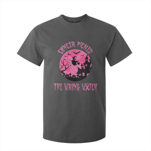Breast Cancer Halloween T Shirt For Kid In October We Wear Pink Witch TS10 Dark Heather Print Your Wear