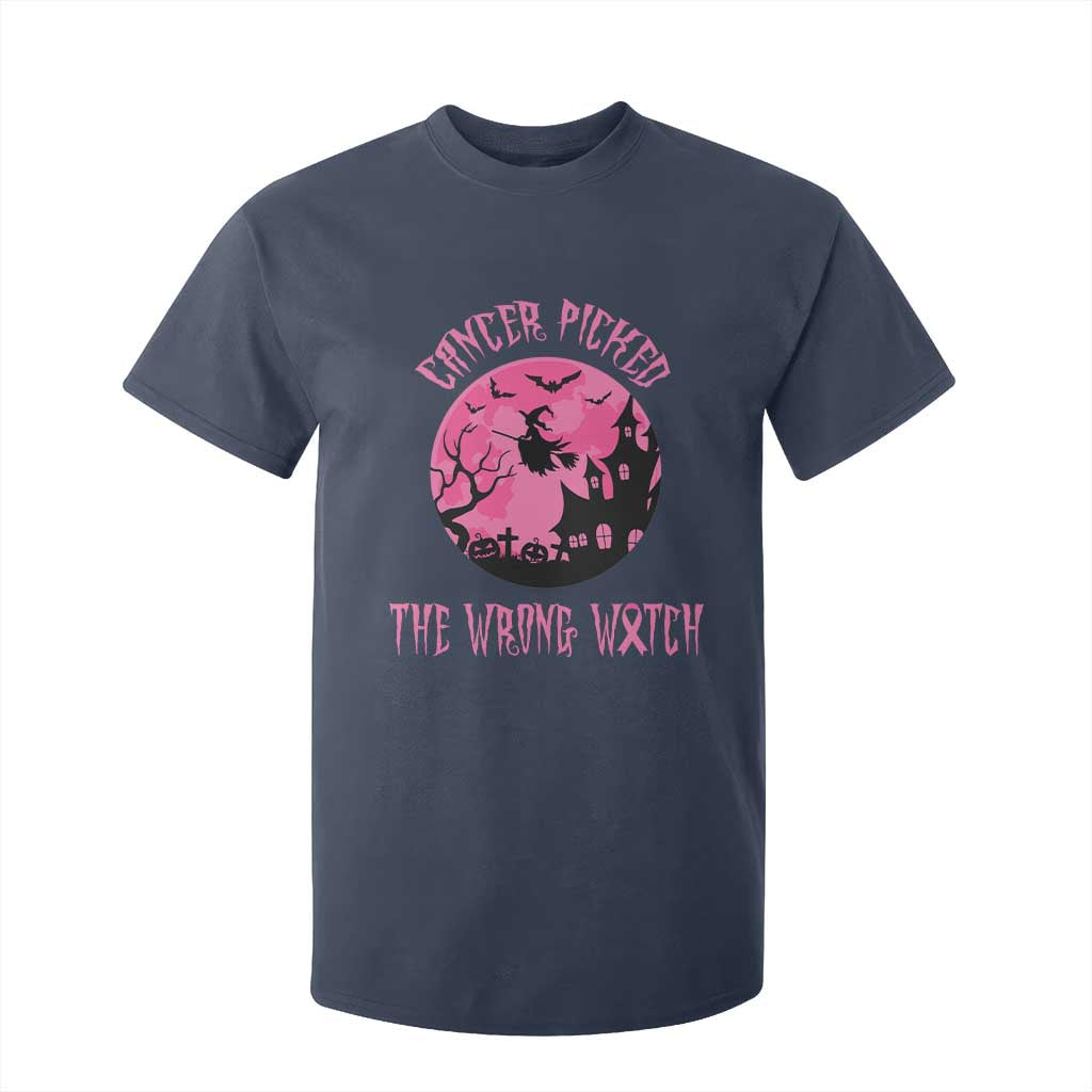 Breast Cancer Halloween T Shirt For Kid In October We Wear Pink Witch TS10 Navy Print Your Wear