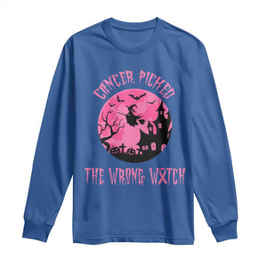 Breast Cancer Halloween Long Sleeve Shirt In October We Wear Pink Witch TS10 Royal Blue Print Your Wear