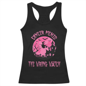 Breast Cancer Halloween Racerback Tank Top In October We Wear Pink Witch - Print Your Wear