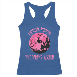 Breast Cancer Halloween Racerback Tank Top In October We Wear Pink Witch - Print Your Wear
