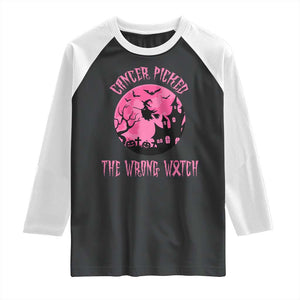 Breast Cancer Halloween Raglan Shirt In October We Wear Pink Witch TS10 Black White Print Your Wear