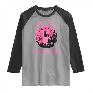Breast Cancer Halloween Raglan Shirt In October We Wear Pink Witch TS10 Sport Gray Black Print Your Wear
