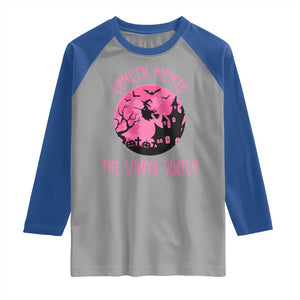 Breast Cancer Halloween Raglan Shirt In October We Wear Pink Witch TS10 Sport Gray Royal Print Your Wear