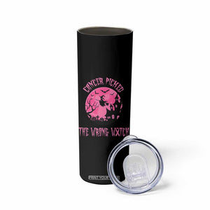 Breast Cancer Halloween Skinny Tumbler In October We Wear Pink Witch TS10 Print Your Wear