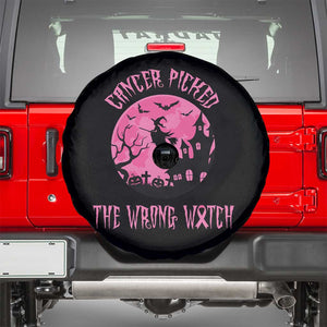 Breast Cancer Halloween Spare Tire Cover In October We Wear Pink Witch TS10 Black Print Your Wear