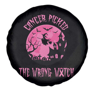 Breast Cancer Halloween Spare Tire Cover In October We Wear Pink Witch TS10 Print Your Wear