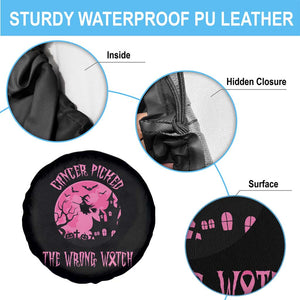 Breast Cancer Halloween Spare Tire Cover In October We Wear Pink Witch TS10 Print Your Wear
