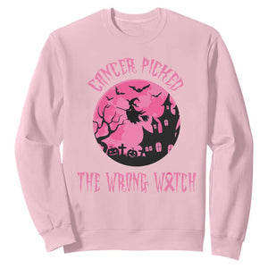 Breast Cancer Halloween Sweatshirt In October We Wear Pink Witch - Print Your Wear
