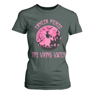 Breast Cancer Halloween T Shirt For Women In October We Wear Pink Witch TS10 Dark Forest Green Print Your Wear
