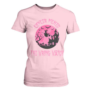 Breast Cancer Halloween T Shirt For Women In October We Wear Pink Witch TS10 Light Pink Print Your Wear