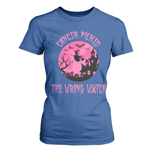 Breast Cancer Halloween T Shirt For Women In October We Wear Pink Witch TS10 Royal Blue Print Your Wear
