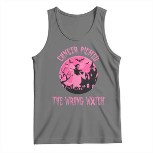 Breast Cancer Halloween Tank Top In October We Wear Pink Witch TS10 Black Heather Print Your Wear