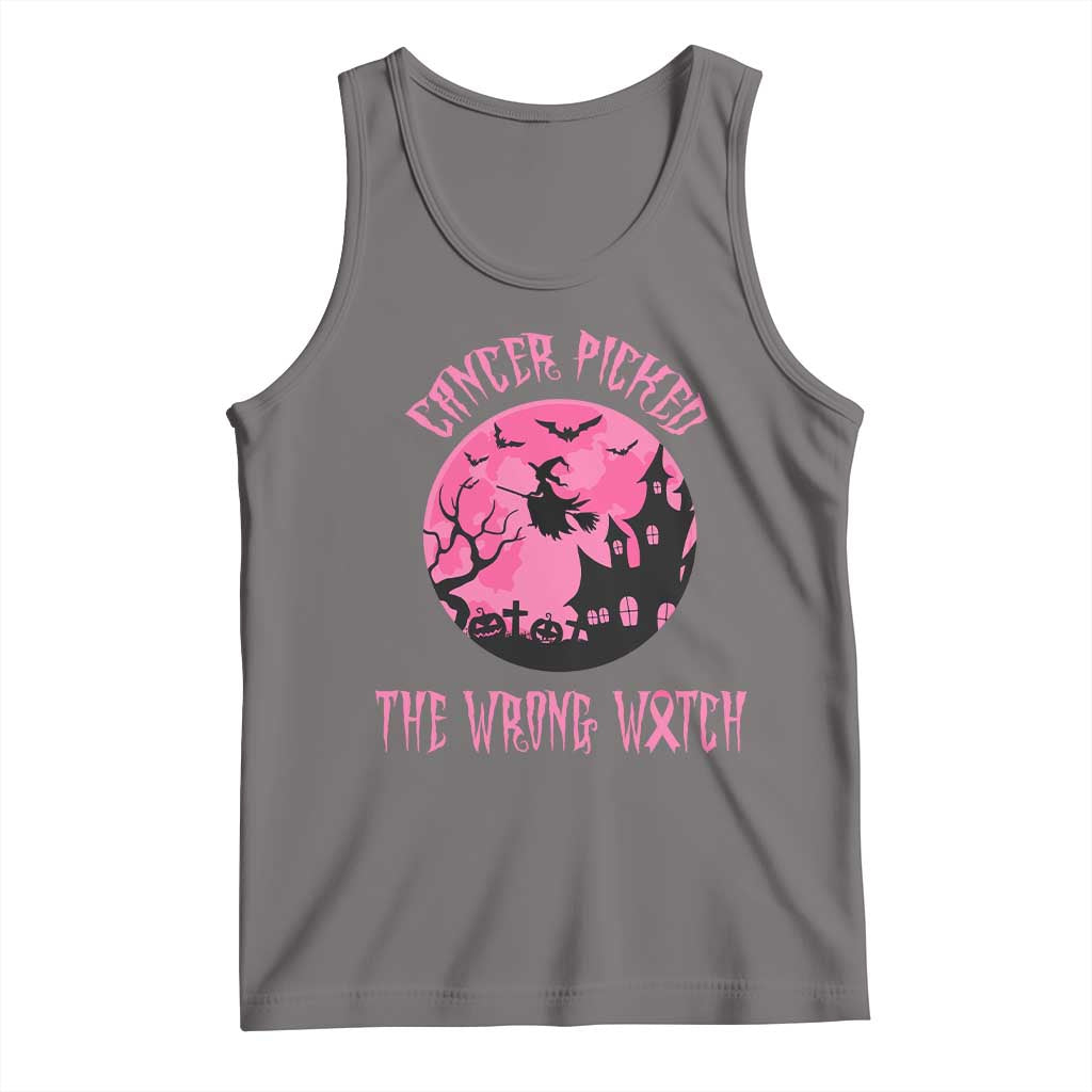 Breast Cancer Halloween Tank Top In October We Wear Pink Witch TS10 Deep Heather Print Your Wear