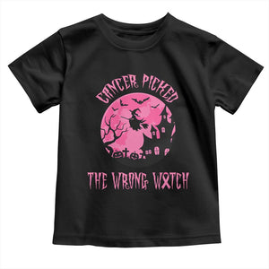 Breast Cancer Halloween Toddler T Shirt In October We Wear Pink Witch TS10 Black Print Your Wear