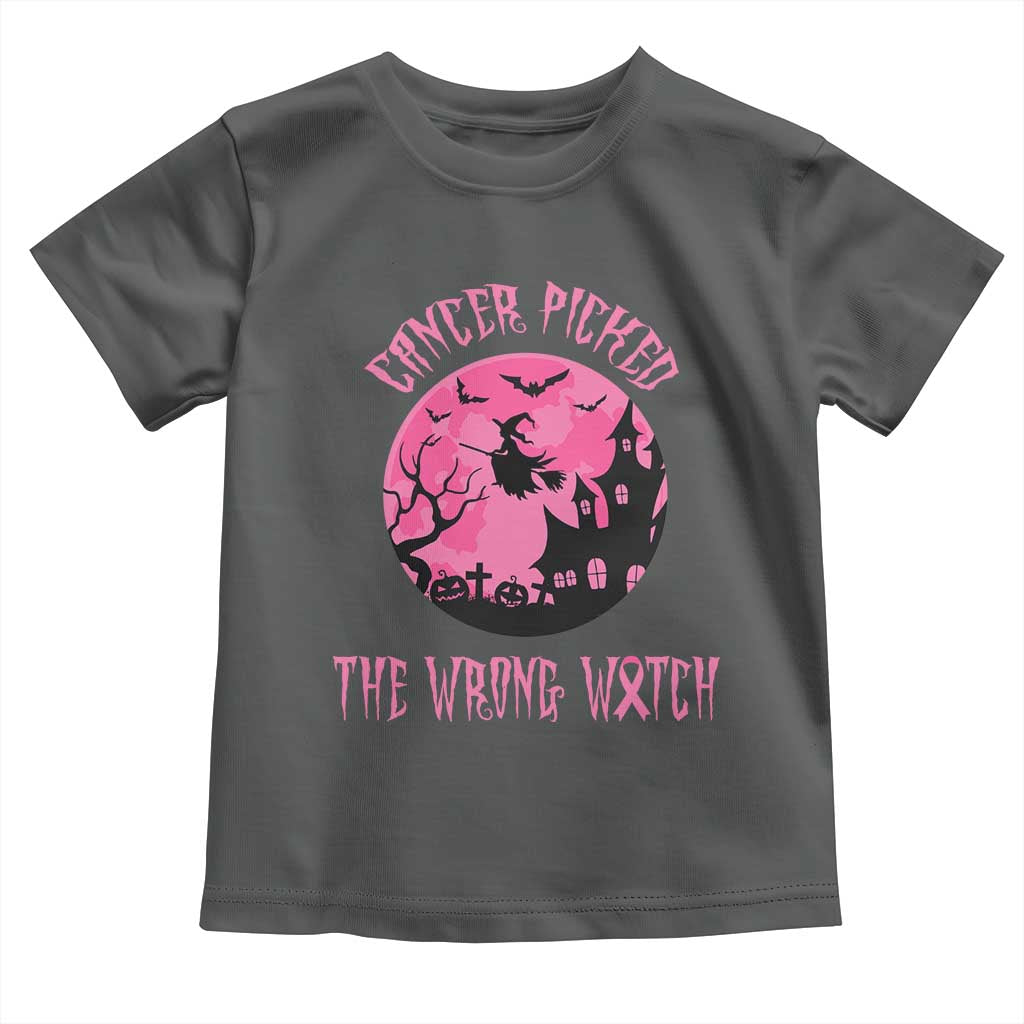 Breast Cancer Halloween Toddler T Shirt In October We Wear Pink Witch TS10 Dark Heather Print Your Wear