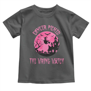 Breast Cancer Halloween Toddler T Shirt In October We Wear Pink Witch TS10 Dark Heather Print Your Wear