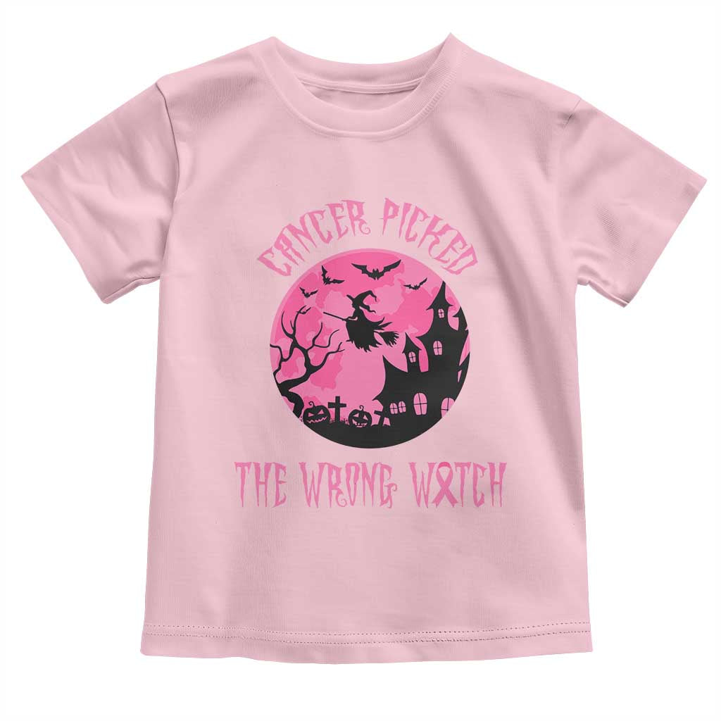 Breast Cancer Halloween Toddler T Shirt In October We Wear Pink Witch TS10 Light Pink Print Your Wear