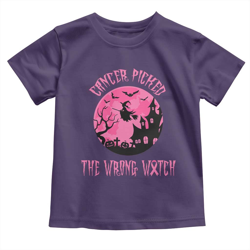 Breast Cancer Halloween Toddler T Shirt In October We Wear Pink Witch TS10 Purple Print Your Wear