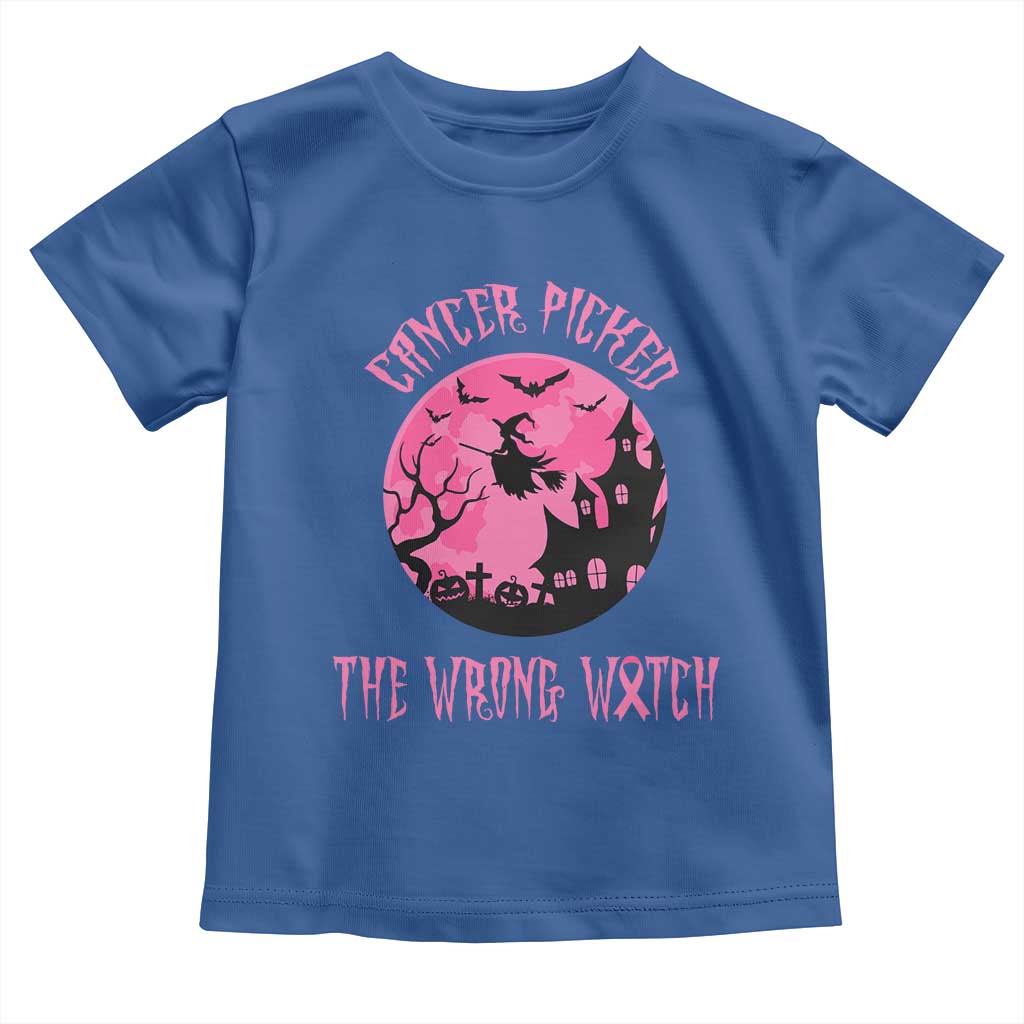 Breast Cancer Halloween Toddler T Shirt In October We Wear Pink Witch TS10 Royal Blue Print Your Wear