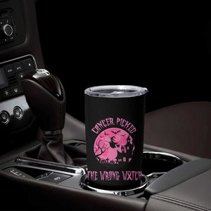 Breast Cancer Halloween Tumbler Cup In October We Wear Pink Witch - Print Your Wear