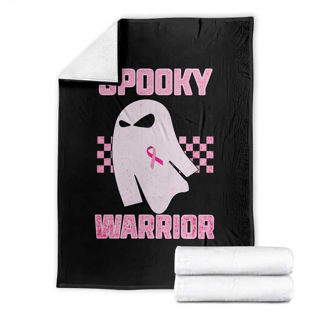 Breast Cancer Halloween Throw Blanket Ghost Wear Pink Ribbon Spooky Warrior TS10 Black Print Your Wear