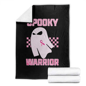 Breast Cancer Halloween Throw Blanket Ghost Wear Pink Ribbon Spooky Warrior TS10 Black Print Your Wear