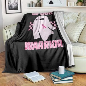 Breast Cancer Halloween Throw Blanket Ghost Wear Pink Ribbon Spooky Warrior TS10 Print Your Wear