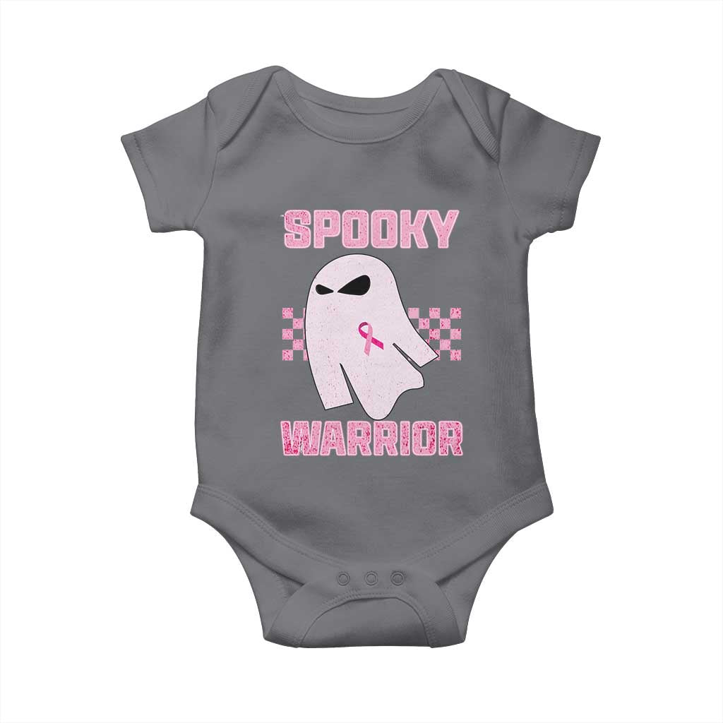 Breast Cancer Halloween Baby Onesie Ghost Wear Pink Ribbon Spooky Warrior TS10 Charcoal Print Your Wear