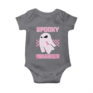 Breast Cancer Halloween Baby Onesie Ghost Wear Pink Ribbon Spooky Warrior TS10 Charcoal Print Your Wear