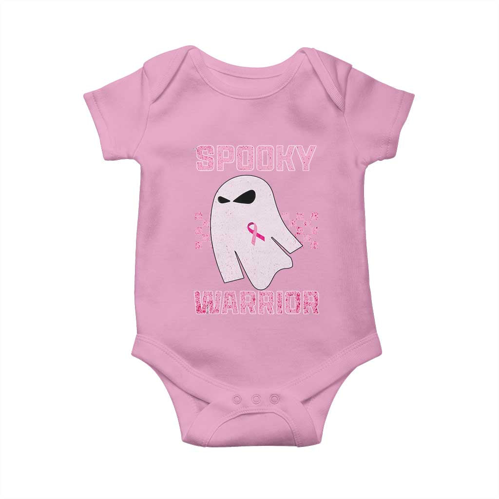 Breast Cancer Halloween Baby Onesie Ghost Wear Pink Ribbon Spooky Warrior TS10 Light Pink Print Your Wear