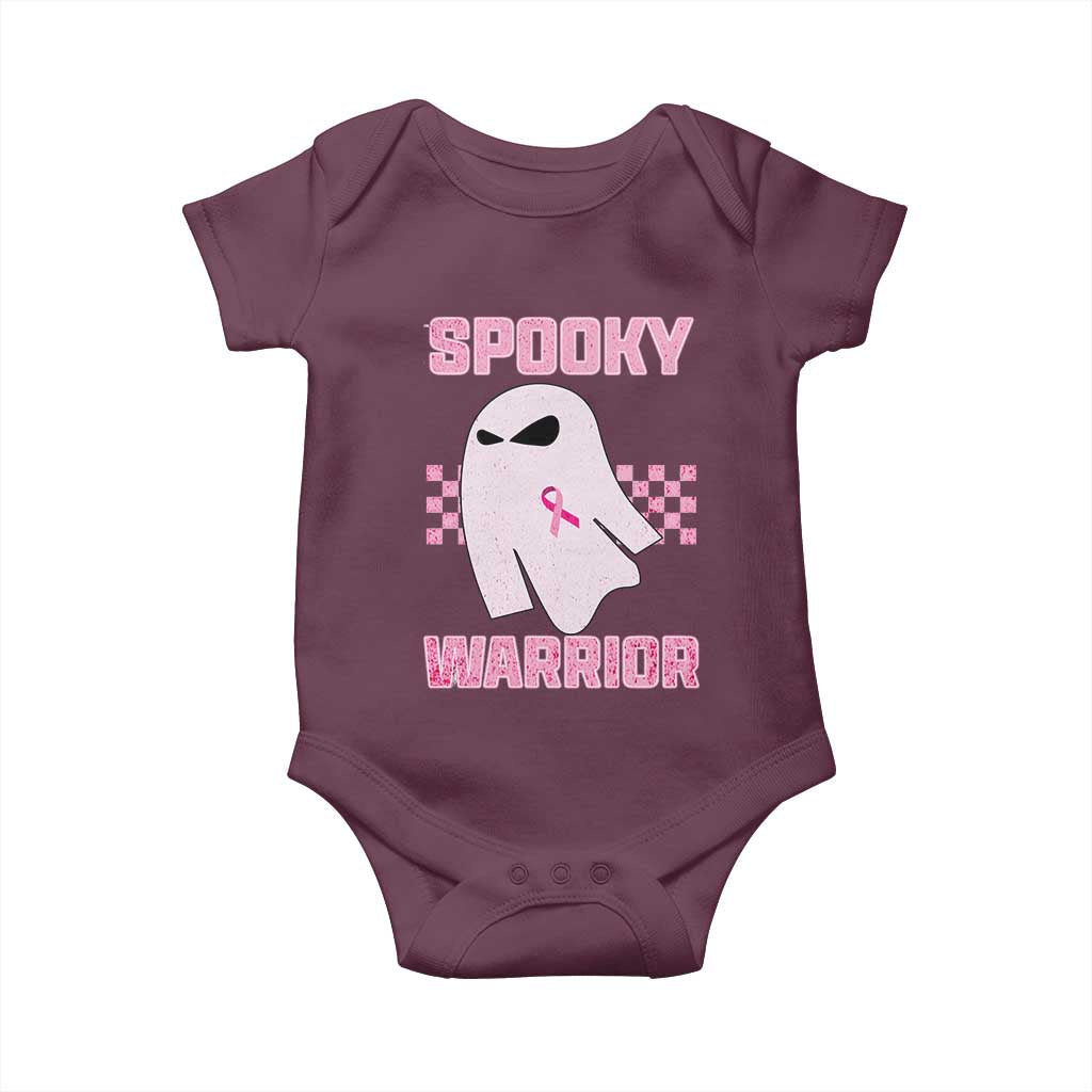 Breast Cancer Halloween Baby Onesie Ghost Wear Pink Ribbon Spooky Warrior TS10 Maroon Print Your Wear