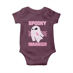 Breast Cancer Halloween Baby Onesie Ghost Wear Pink Ribbon Spooky Warrior TS10 Maroon Print Your Wear