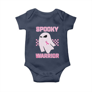 Breast Cancer Halloween Baby Onesie Ghost Wear Pink Ribbon Spooky Warrior TS10 Navy Print Your Wear