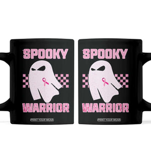 Breast Cancer Halloween Coffee Mug Ghost Wear Pink Ribbon Spooky Warrior TS10 Black Print Your Wear