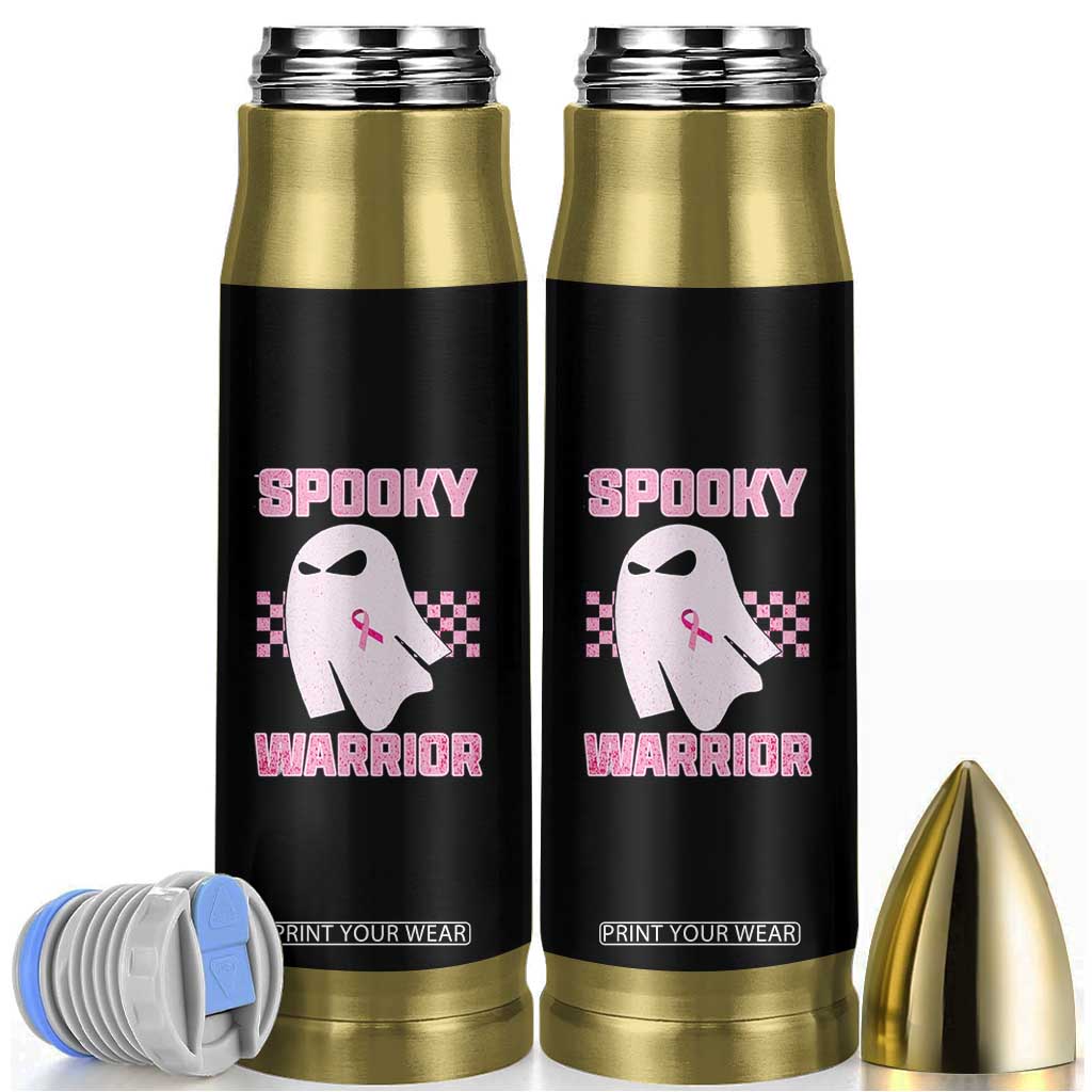 Breast Cancer Halloween Bullet Tumbler Ghost Wear Pink Ribbon Spooky Warrior TS10 Black Print Your Wear