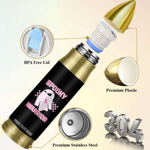 Breast Cancer Halloween Bullet Tumbler Ghost Wear Pink Ribbon Spooky Warrior TS10 Print Your Wear