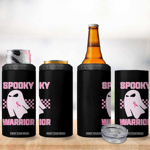 Breast Cancer Halloween 4 in 1 Can Cooler Tumbler Ghost Wear Pink Ribbon Spooky Warrior TS10 Print Your Wear