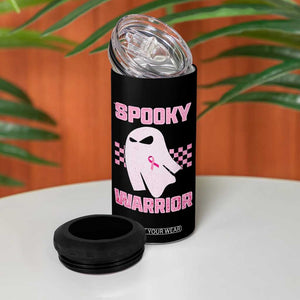 Breast Cancer Halloween 4 in 1 Can Cooler Tumbler Ghost Wear Pink Ribbon Spooky Warrior TS10 Print Your Wear