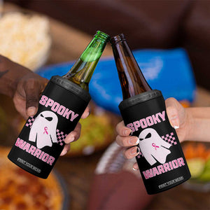 Breast Cancer Halloween 4 in 1 Can Cooler Tumbler Ghost Wear Pink Ribbon Spooky Warrior TS10 Print Your Wear