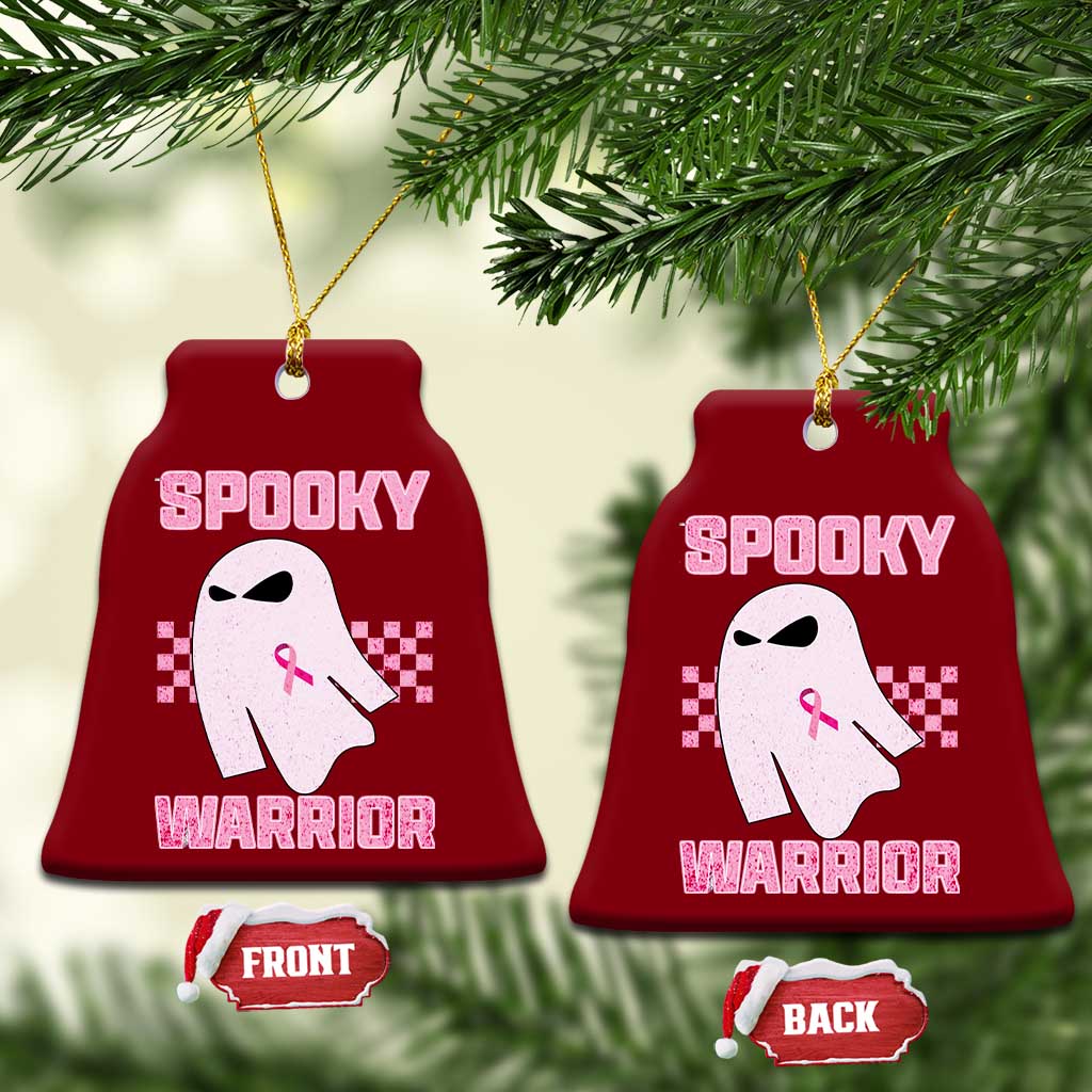 Breast Cancer Halloween Ceramic Ornament Ghost Wear Pink Ribbon Spooky Warrior TS10 Print Your Wear