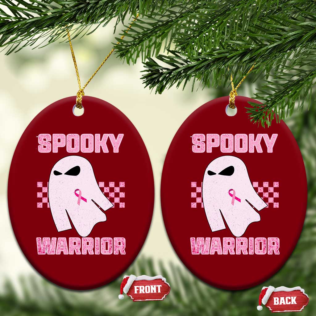 Breast Cancer Halloween Ceramic Ornament Ghost Wear Pink Ribbon Spooky Warrior TS10 Print Your Wear