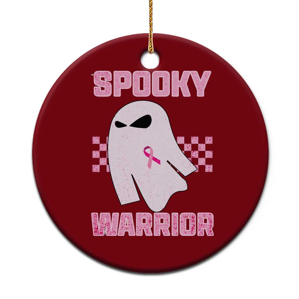 Breast Cancer Halloween Ceramic Ornament Ghost Wear Pink Ribbon Spooky Warrior TS10 1pc Red Print Your Wear
