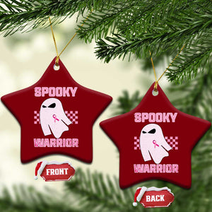 Breast Cancer Halloween Ceramic Ornament Ghost Wear Pink Ribbon Spooky Warrior TS10 Print Your Wear