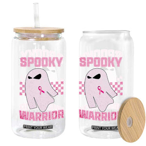 Breast Cancer Halloween Glass Can Ghost Wear Pink Ribbon Spooky Warrior TS10 Print Your Wear