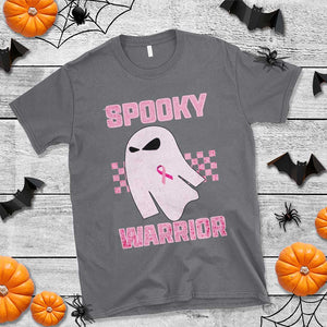 Breast Cancer Halloween T Shirt Ghost Wear Pink Ribbon Spooky Warrior TS10 Charcoal Print Your Wear