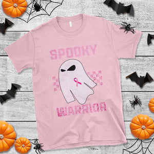 Breast Cancer Halloween T Shirt Ghost Wear Pink Ribbon Spooky Warrior TS10 Light Pink Print Your Wear