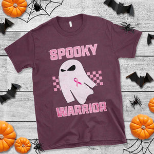 Breast Cancer Halloween T Shirt Ghost Wear Pink Ribbon Spooky Warrior TS10 Maroon Print Your Wear