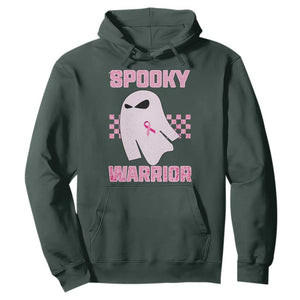 Breast Cancer Halloween Hoodie Ghost Wear Pink Ribbon Spooky Warrior TS10 Dark Forest Green Print Your Wear